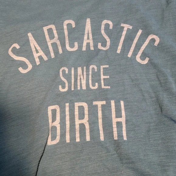 Blue Graphic Tee with White Print - Picture 1 of 4